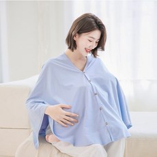 JOYMULTI 開襟鈕扣式 圓領 防曬哺乳遮巾 開放式 莫代爾