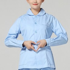 언헤브 라운드 긴팔 깔끔한 간호사복 상의