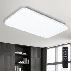 원하 뉴이스트 조명 디밍 거실 LED 50W 플리커프리 천장등 + 리모컨 세트, 화이트 + 주광색