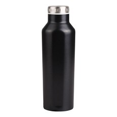 弧形不銹鋼輕便美觀保溫真空日常不倒翁, 500ml, 黑色