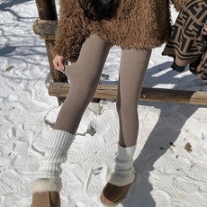 peilit 女款修身線條高腰包腳棉質刷毛內搭褲
