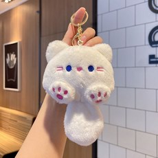 Elsso 蓬鬆貓咪斜揹包娃娃鑰匙圈