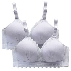女款抓褶蕾絲哺乳內衣 2入