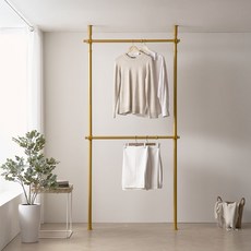 衣架專家 韓國製造 基本款 雙層掛衣架 38mm, 金色