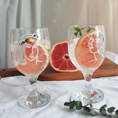 昂利馬蒂斯高腳杯 白色 340ml 男 + 女 組合, 1套