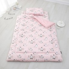 보떼하우스 통째로 빨아 쓰는 95도 모달 사계절 베이직 낮잠이불세트, 러브팜핑크