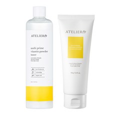 ATELIERB Multi Prime 維他命爽膚水 400ml + 膠囊泡沫潔面乳 150g 套組, 1套