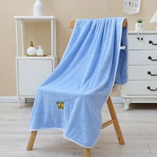 Sonio Shine Crown 柔軟浴巾 海灘巾 90 x 180 cm, 1個, 05 藍色