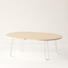 메종드 LPM 비스포크 타원형 좌식 접이식 테이블 밥상 900, 핑키쉬크림