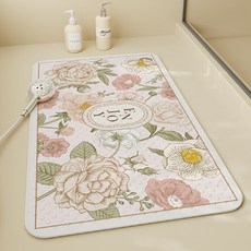 Daysoy 簡約設計吸附式浴室浴缸墊 70 x 40 cm, 1個, 29 花卉