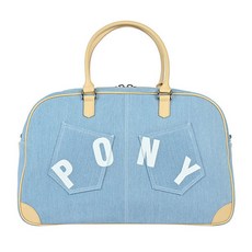 PONY TAIL ENTAME COLLECTION 中性高爾夫波士頓包, 牛仔米色