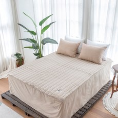 그래이불 국내산 고밀도 100수 수피마 코튼 침대패드, 베이지