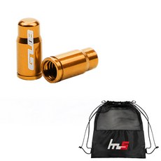 GUB Naya Style 自行車閥蓋帽 50p + 獨家袋套組 CYYP-72-4PU, 金色（蓋帽）, 1套