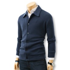 블루포스 남성용 스카뎃 단추 카라 니트 가디건