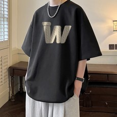 DM 남성용 레트로 라운드넥 반팔티