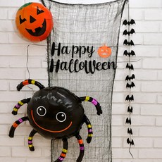 PARTYSHOW 萬聖節拍照區裝飾網氣球套組 微笑蜘蛛, 1套, 混合色