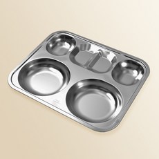 DIO2 304不鏽鋼餐盤 迷你橢圓形 4格, 銀色, 1個