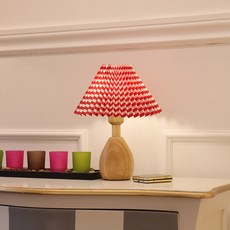 三星室內照明 木質燈體 格紋百褶燈罩 Niro 2 檯燈, 混合色