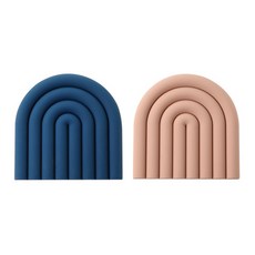 애쉬 레인보우 인테리어 소품 절연 냄비매트 2종 세트, 다크블루, 핑크, 1세트