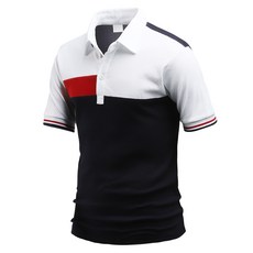 DAKUANG 男款拼色有領短袖T恤 C06E3_tp2070