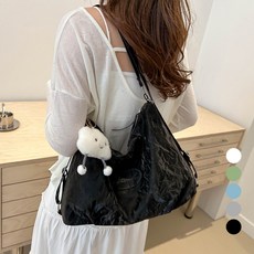 Elsso 大理石紋二合一斜背包+鑰匙圈組, 黑色(包)