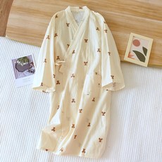 Sonio 雙層紗布可愛修身浴袍 L, 款式 03, 1個