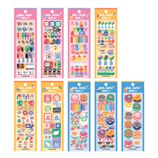 WANNATHIS 生活用品圖案貼紙 9件組, 混合顏色, 1套