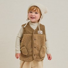 milkmile 溫暖松鼠羊羔絨燈芯絨背心