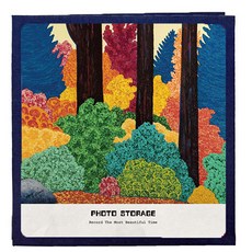 風景插畫封面記錄相冊 335*325*30mm, 60張, 2號(相冊)+白色(內頁)