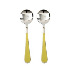 Willive 韓國製 304不鏽鋼 Nino 陶瓷兒童餐具, 芥末黃, 單品, 2個