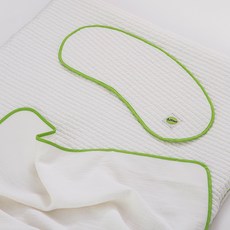 100支棉絎縫孩童拍嗝巾, 1條, 白色 萊姆綠