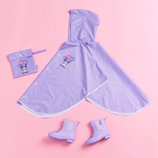 SHOOPENkids 女童用三麗鷗雨靴 + 斗篷雨衣套組 HPKV6E251S