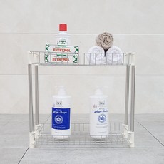 不鏽鋼浴室架置物架 2層, 混色, 1個