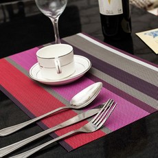 라온텐 도담이 식탁매트 4p, 로즈레드, 45 x 30 cm