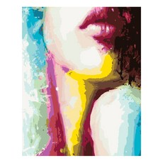 KM ELLIE 帆布立體圓形寶石貼畫組 40*50cm, 粉色口紅, 1組