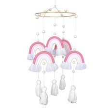인테리어 태슬 무지개 모빌 장식 YT_RC308, 핑크