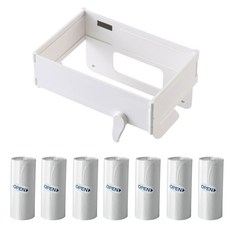 JIMMYS HOME 廚房掛式垃圾桶 + 垃圾袋100入組, 白色, 1套