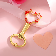 令人微笑的Valentine's Day愛心開瓶器, 金色, 1個