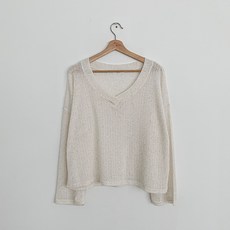 라라온 여성용 국내제작 스판 브이넥 무지 긴팔 티셔츠 TSP1017