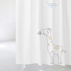 北歐風格浴簾 sc864+塑膠掛鉤 12入+窗簾掛桿 白色, 混色