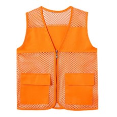 網眼 網紗 登山 釣魚 現場 志工 工作服 工作 團體 背心 04 橘色, 1個