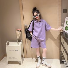 兒童簡約Polo衫+短褲套裝