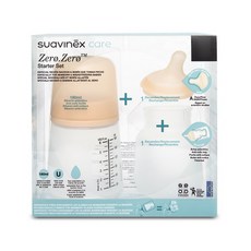 Suavinex 蘇維妮 Zero.Zero 仿母乳觸感矽膠奶瓶套裝 0個月以上適用 附替換奶嘴, 彩色, 180ml, 1組