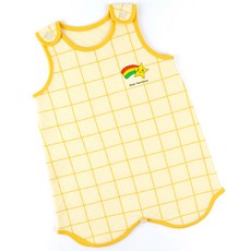 Maykids 童款印花連身防踢背心 格紋黃色星星款