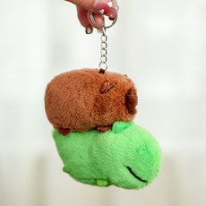 순잠 카피바라 비버 친구들 키링, 개구리 짝궁, 1개, 11cm