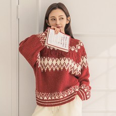 BURU N JUDY 女款 G 北歐風菱格紋針織衫 ORAPO502B