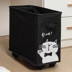 Underboss Finecat 附輪移動式洗衣籃, 黑色