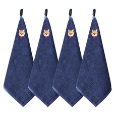 소프트터치 40수 코마사 마이독 고리수건, 네이비, 4개
