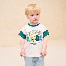 milkmile 嬰幼兒迪士尼寶貝米奇拼色袖T恤