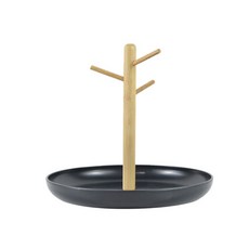 나비다 악세사리 인테리어 귀걸이 수납 트레이 원형, 블랙